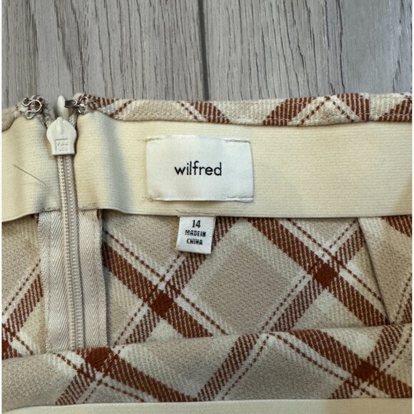 Aritzia Wilfred Classic Mini Skirt | Cream Multi Plaid | Size 14/XL - Picture 7 of 10